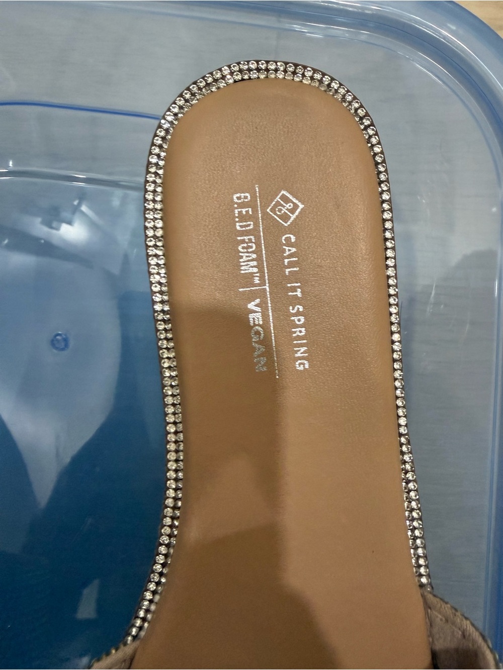 Call It Spring Rhinestone Slide Sandals - Silver - Picture 3 of 4